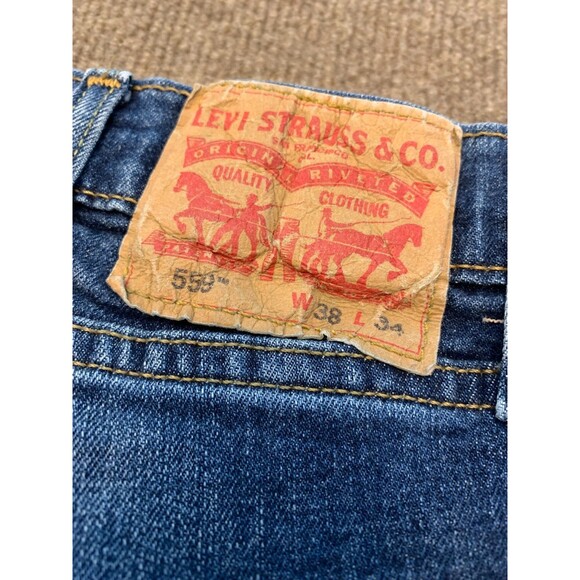 Levis 559 Jeans Mens 38x34 Relaxed Fit Straight Leg Blue Loose Denim Workwear - Picture 9 of 10